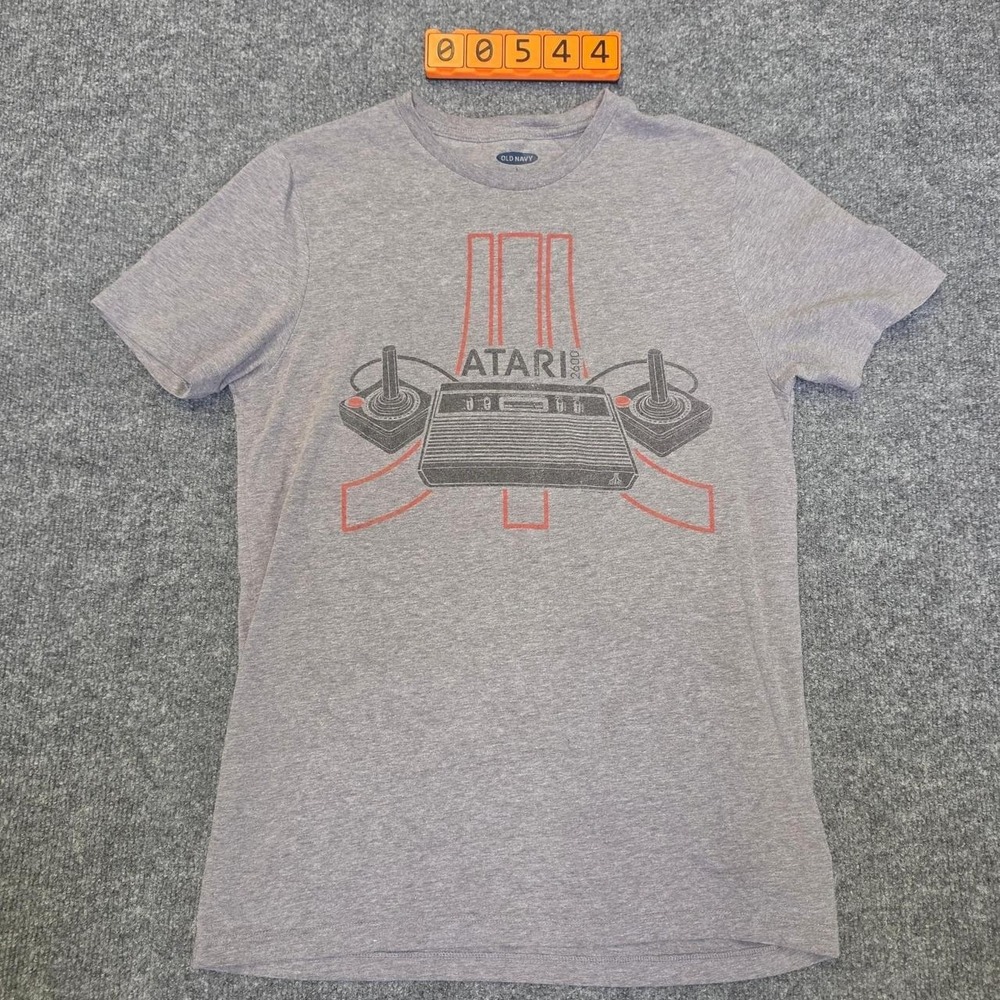 Old Navy Gray Atari video game tee with console and joysticks graphic Size S